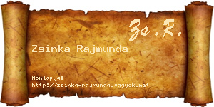 Zsinka Rajmunda névjegykártya
